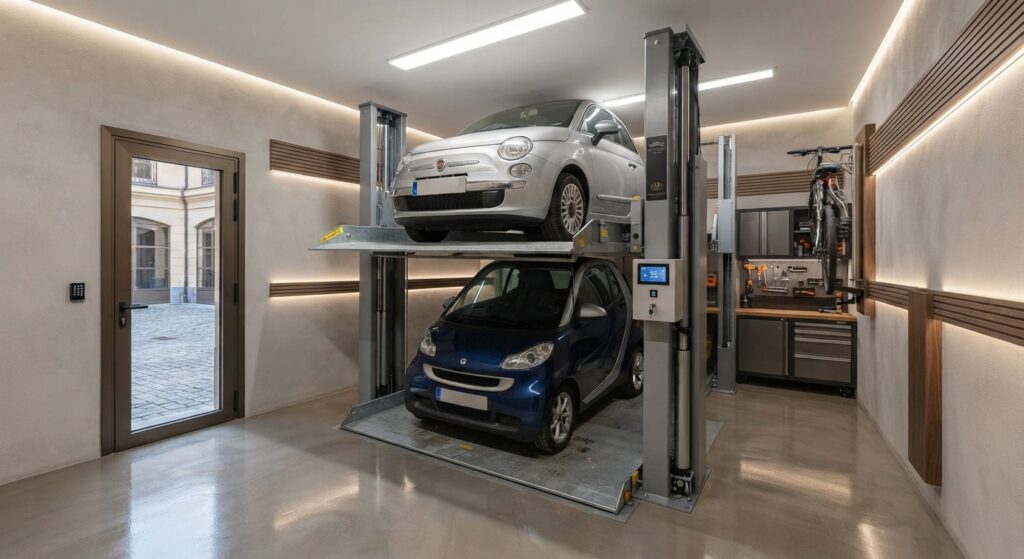 Qué tipo elegir de elevador vehicular para espacios reducidos